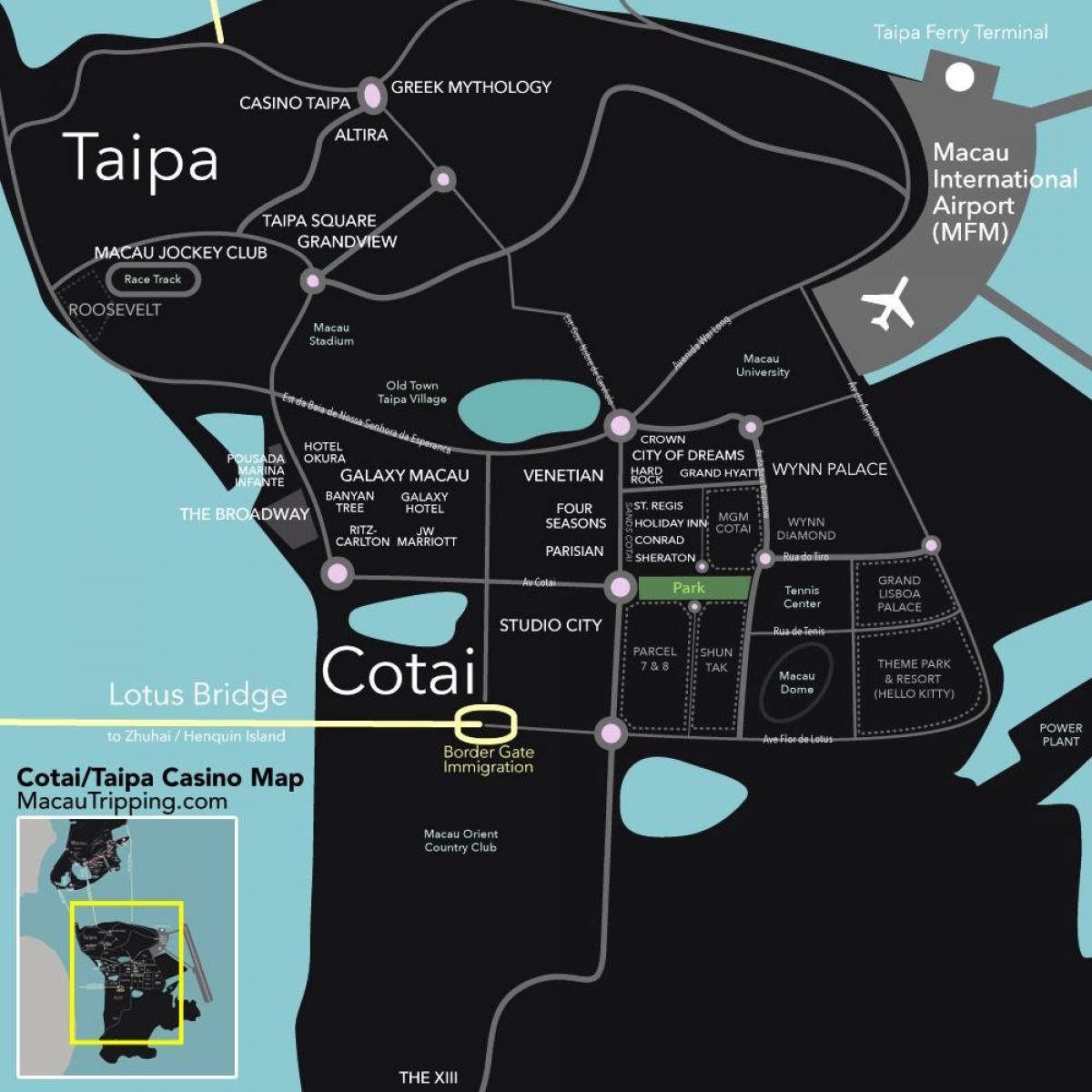térkép cotai Macau