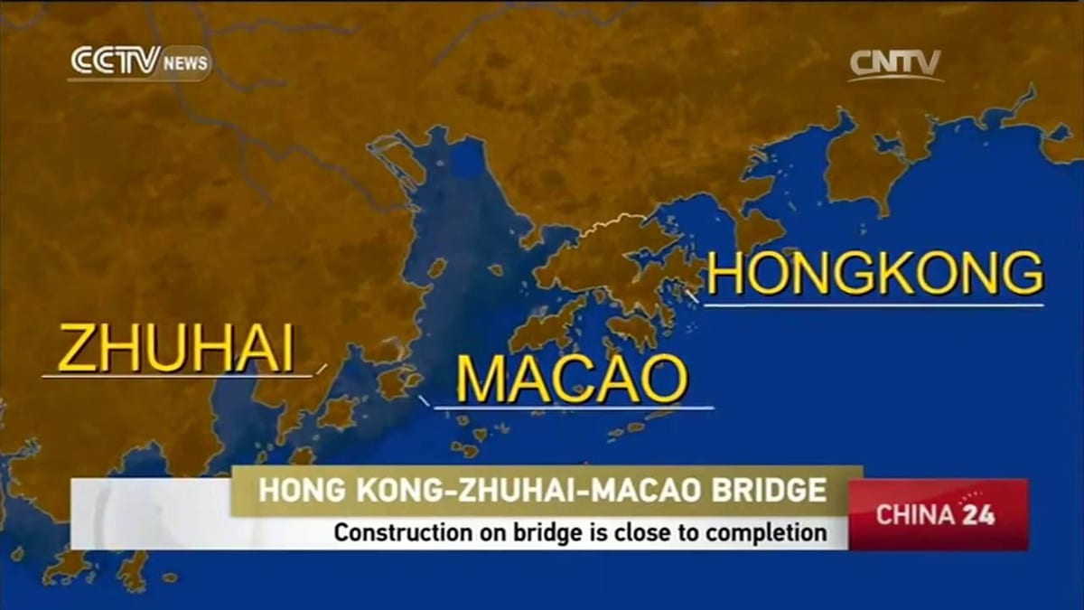 hong kong, Makaó-híd térkép