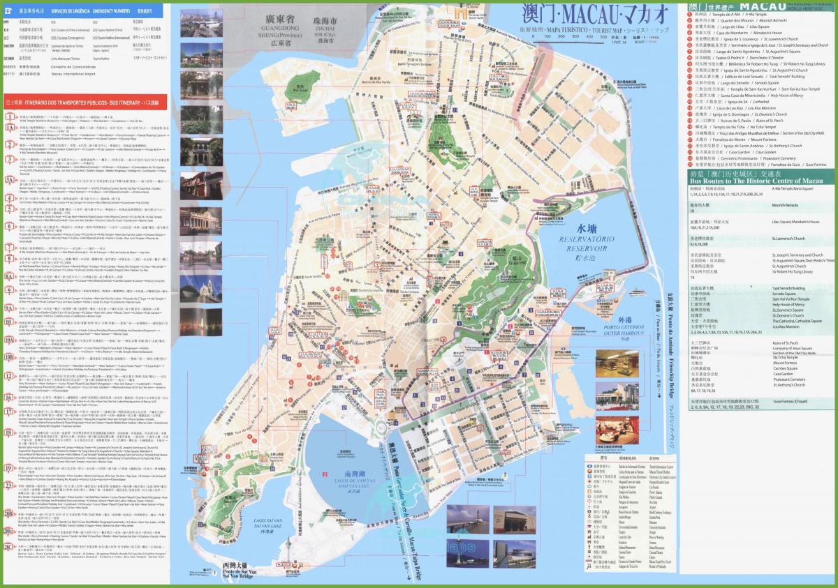 Macau busz útvonal térkép