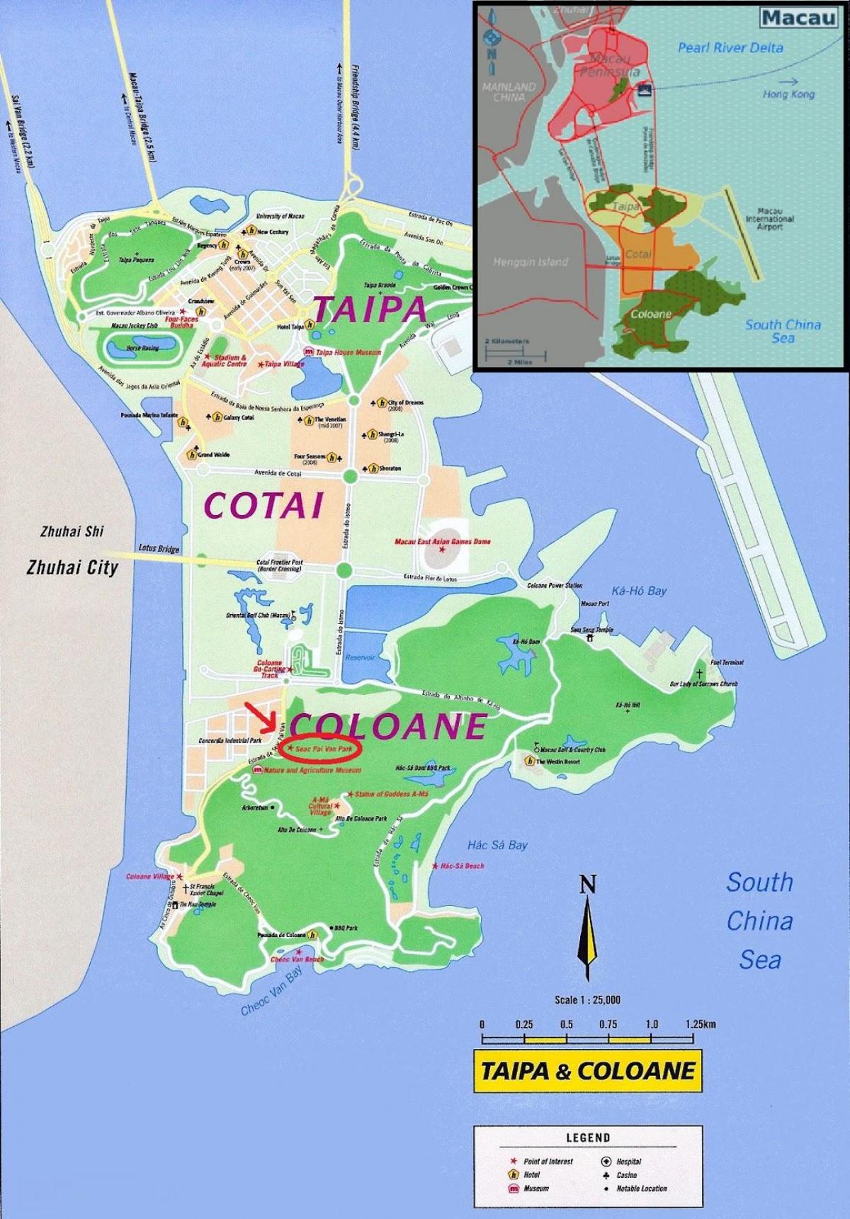 térkép Macau komp 