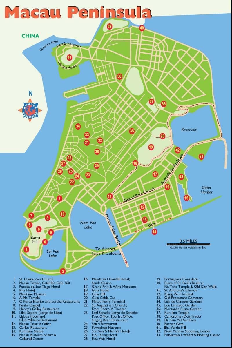 Macau városnézés térkép