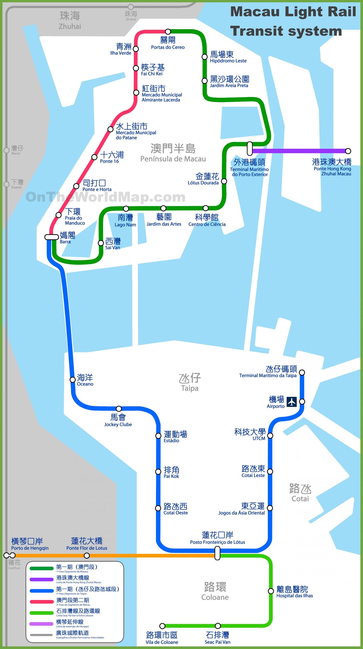 Macau mtr térkép