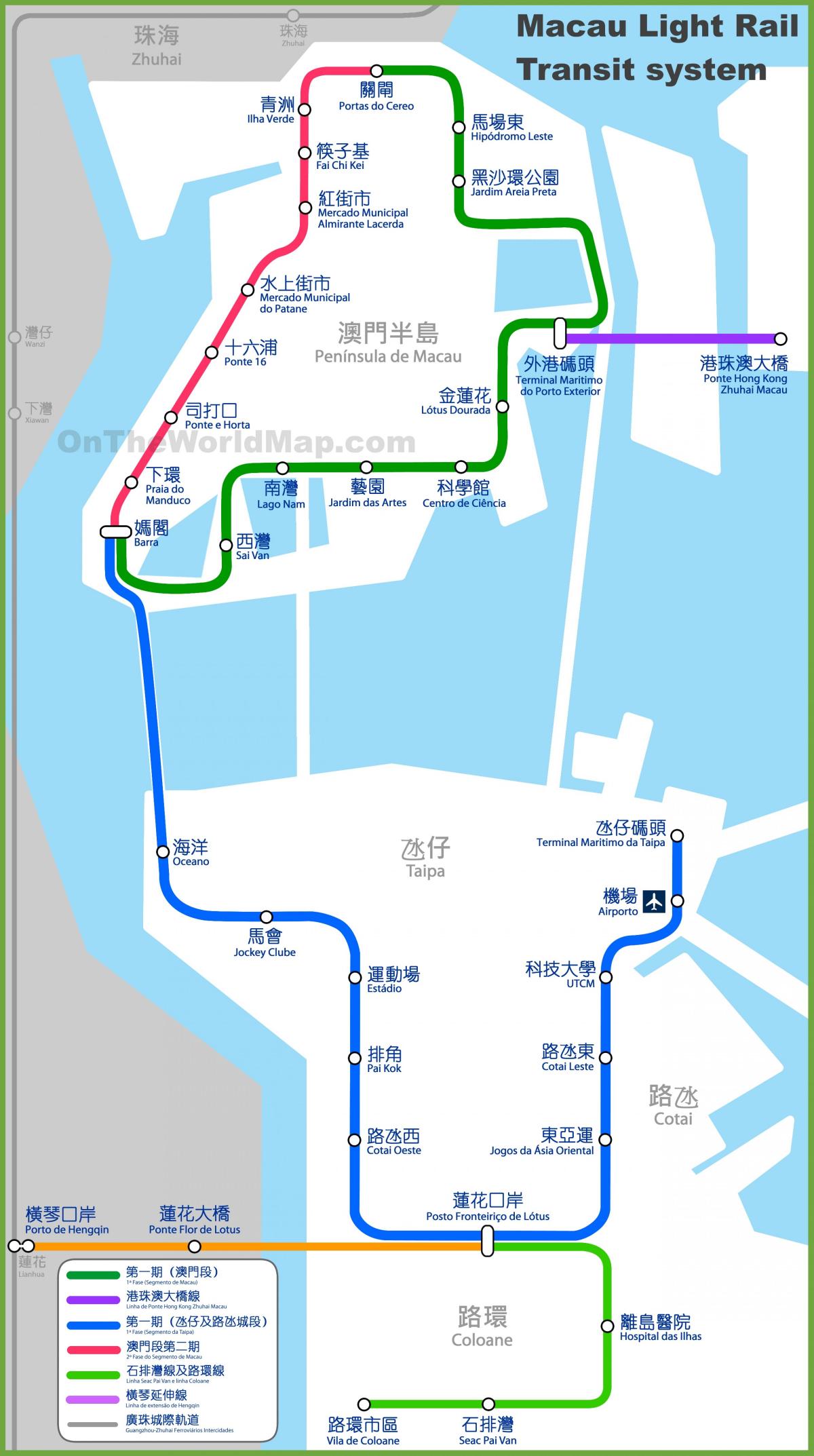 Macau mtr térkép