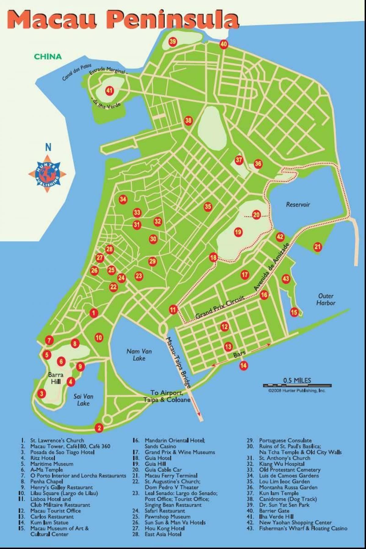 Macau városnézés térkép