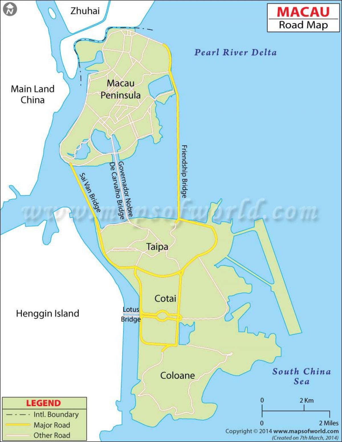 Macau-félsziget térkép