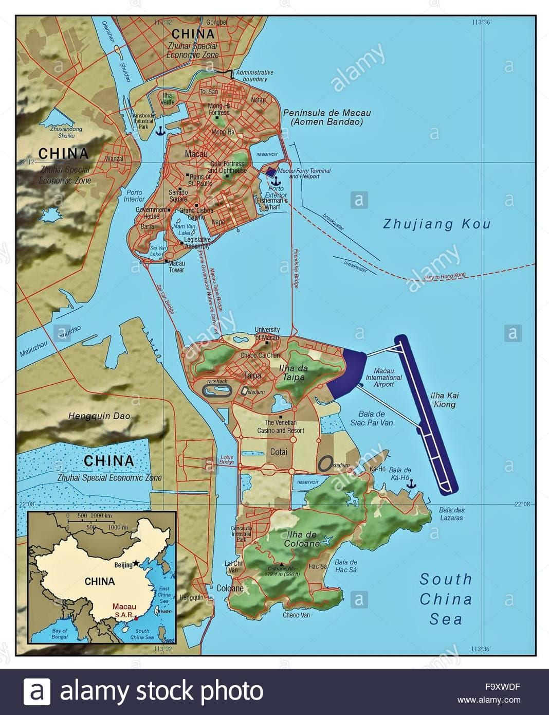Macau ország világ térkép