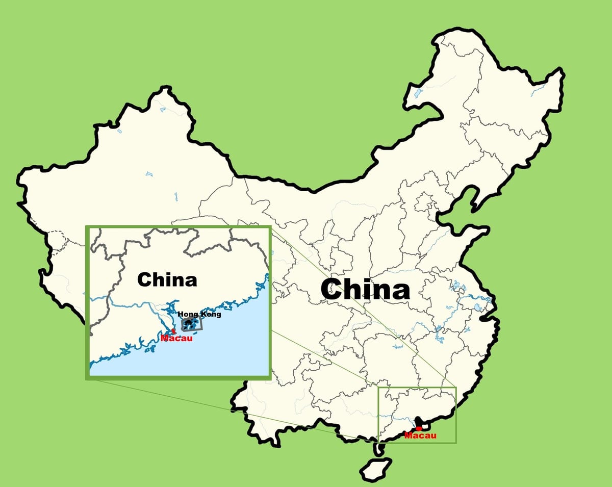 Macau térkép ázsia