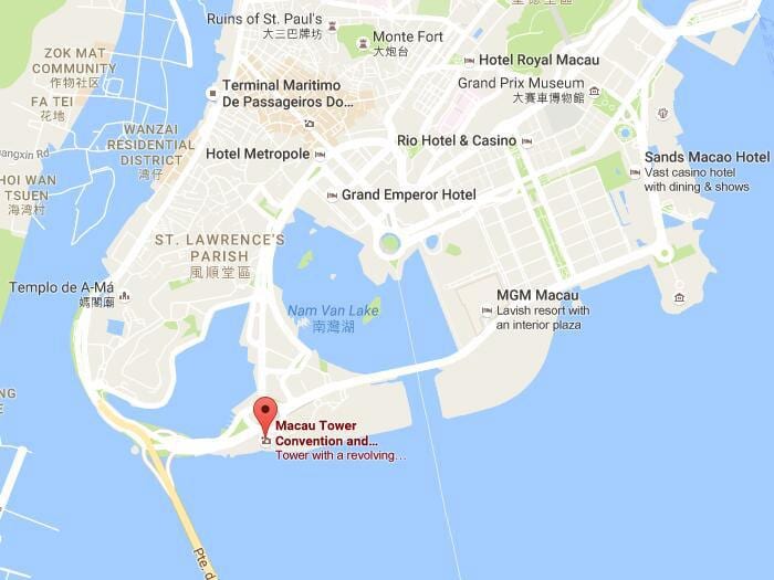térkép Macau torony