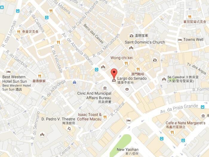 térkép senado tér Macau
