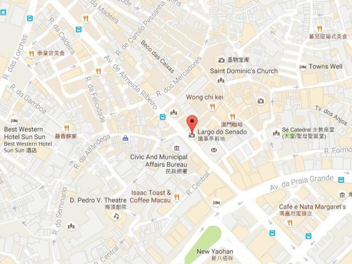 térkép senado tér Macau