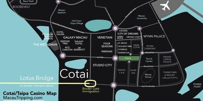 Térkép cotai Macau
