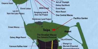 Térkép Macau kaszinó helye